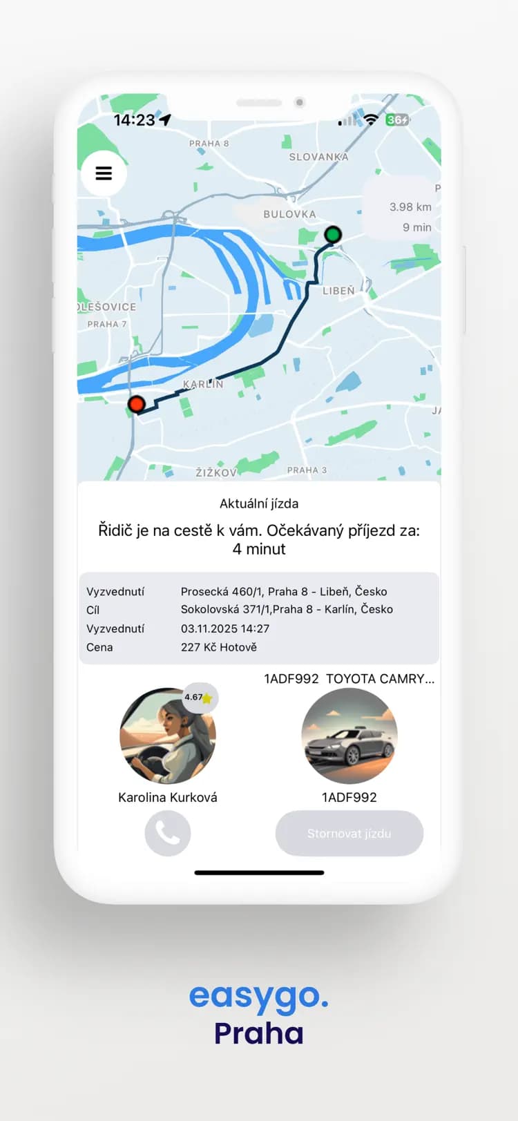 Náhled aplikace EasyGo — obrazovka 4
